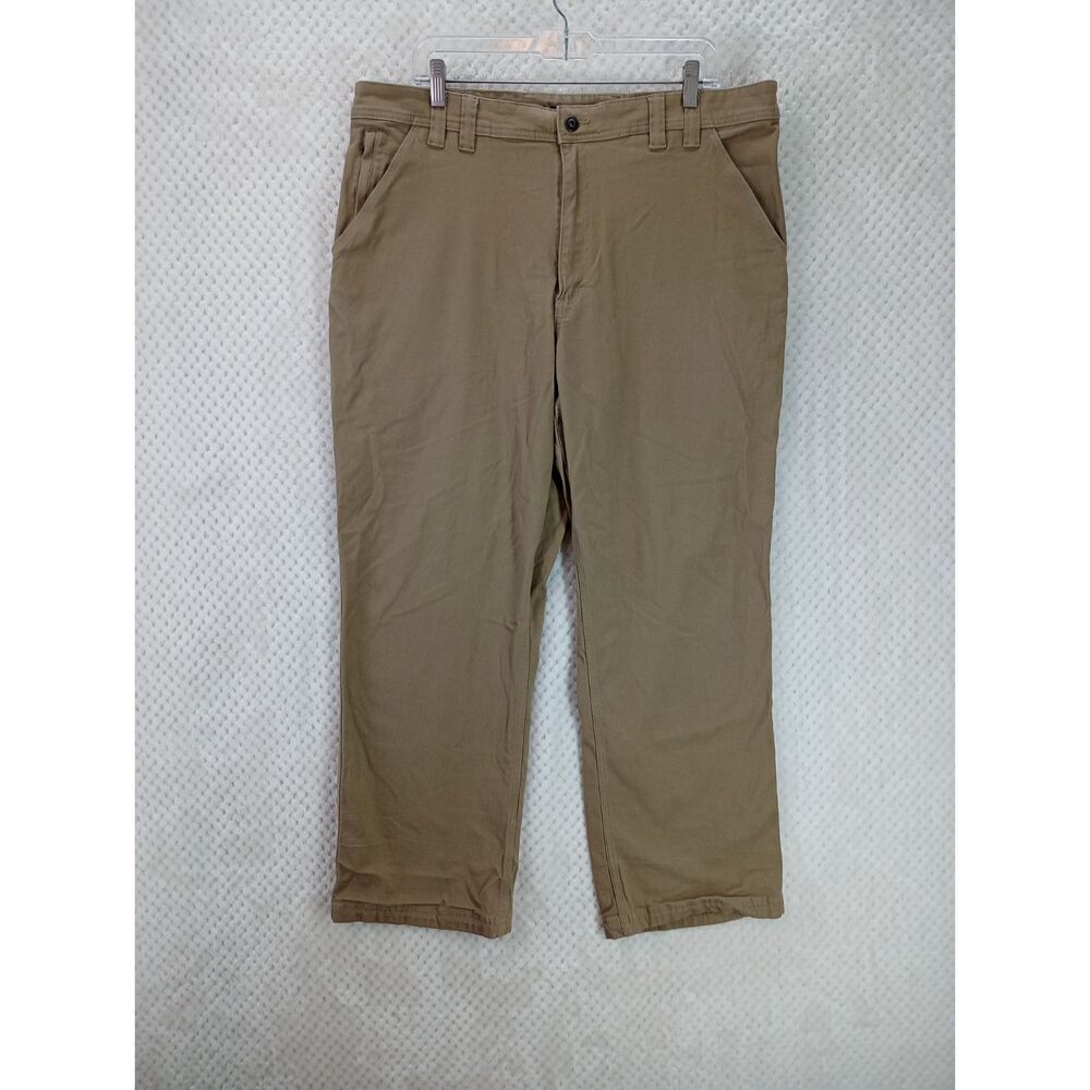 Duluth Trading Co Flex Fire Hose Relaxed Fit Men's 40x30 Tan Foreman Pants
